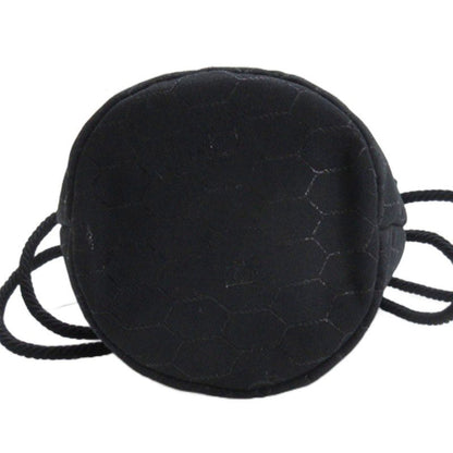 Christian DIOR Honeycomb Drawstring Shoulder Bag Total Black