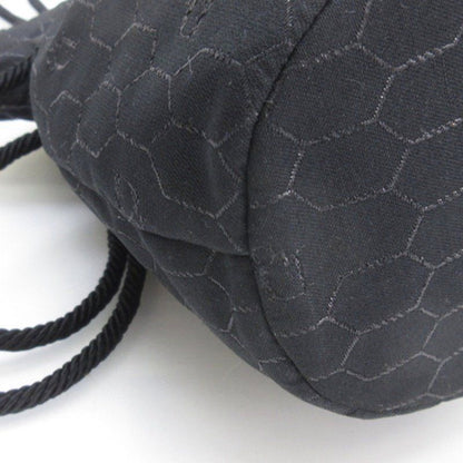 Christian DIOR Honeycomb Drawstring Shoulder Bag Total Black