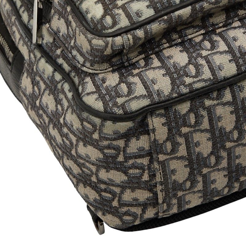 Dior Oblique Trotter Crossbody Body Bag Shoulder Bag Beige Black Canvas Leather