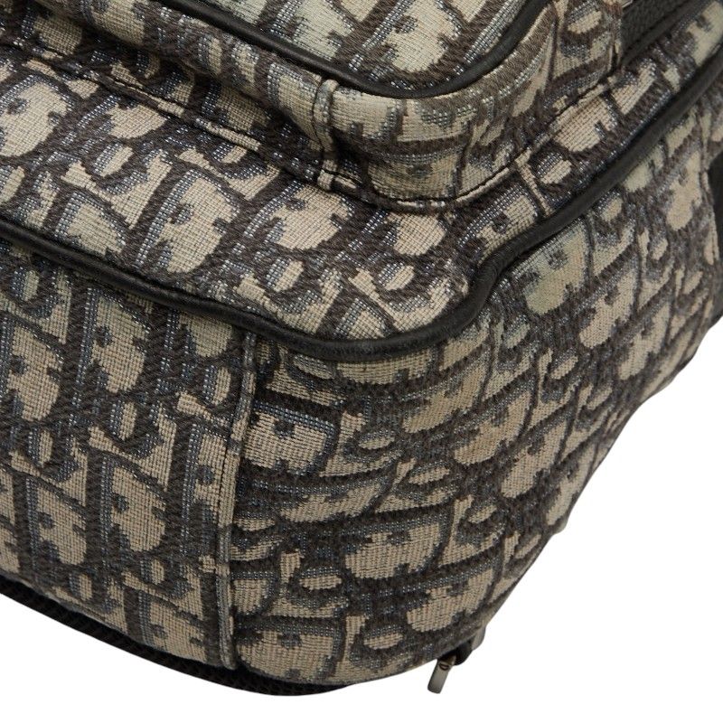 Dior Oblique Trotter Crossbody Body Bag Shoulder Bag Beige Black Canvas Leather