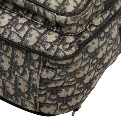 Dior Oblique Trotter Crossbody Body Bag Shoulder Bag Beige Black Canvas Leather