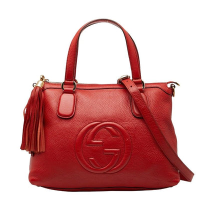 Gucci Soho Handbag Shoulder Bag 2WAY 308362 Red Leather Ladies Gucci