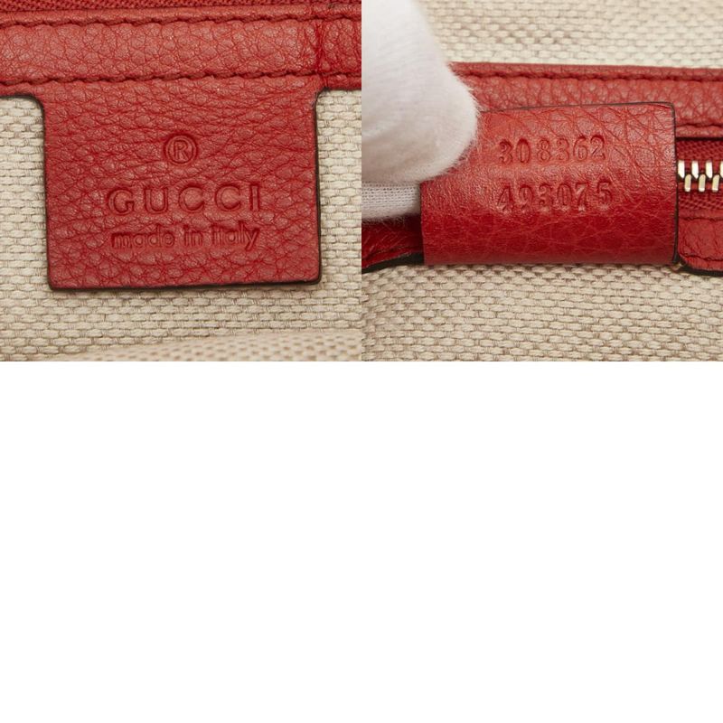 Gucci Soho Handbag Shoulder Bag 2WAY 308362 Red Leather Ladies Gucci