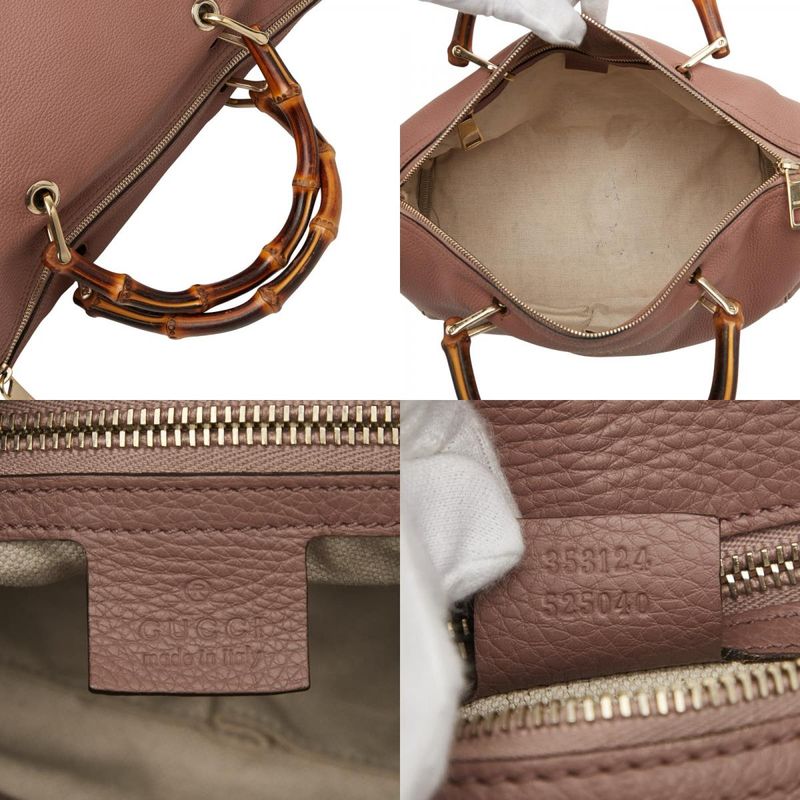 Gucci Bamboo Shoulder Bag Handbag 2WAY 353124 Pink Leather Ladies Gucci