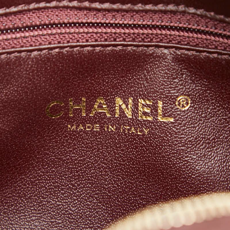 Chanel Matelasse Coco Mark Chain Shoulder Bag Pochette Bordeaux Wine Red Gold