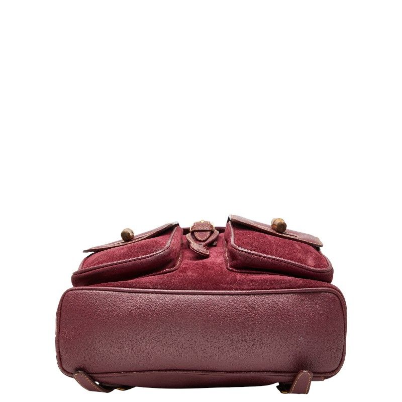 Gucci Bamboo Backpack 003 2058 0016 Purple Suede Women's Gucci