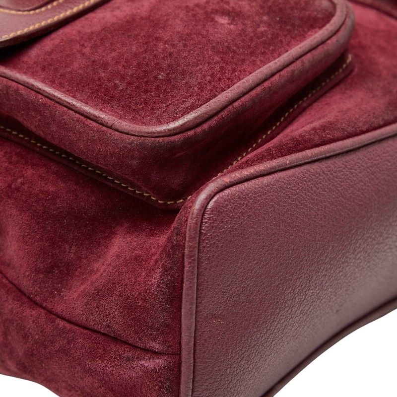 Gucci Bamboo Backpack 003 2058 0016 Purple Suede Women's Gucci