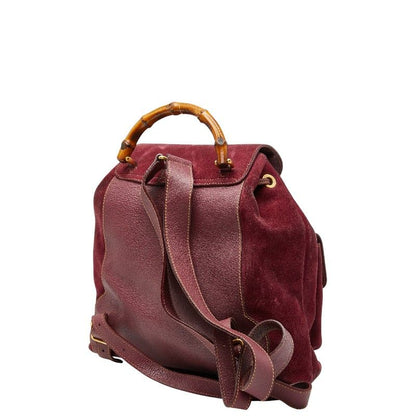 Gucci Bamboo Backpack 003 2058 0016 Purple Suede Women's Gucci