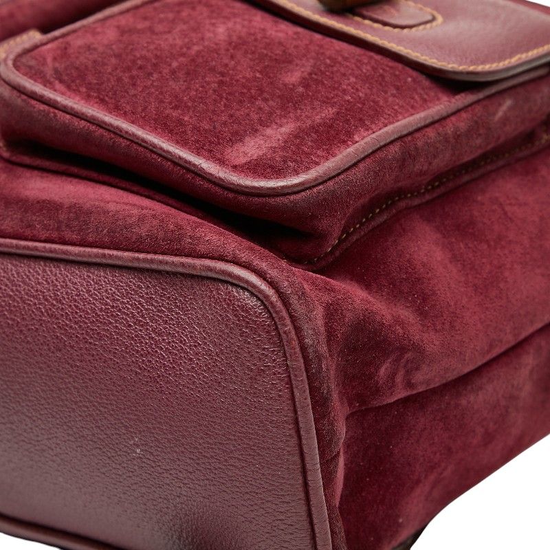 Gucci Bamboo Backpack 003 2058 0016 Purple Suede Women's Gucci