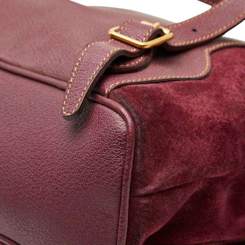 Gucci Bamboo Backpack 003 2058 0016 Purple Suede Women's Gucci
