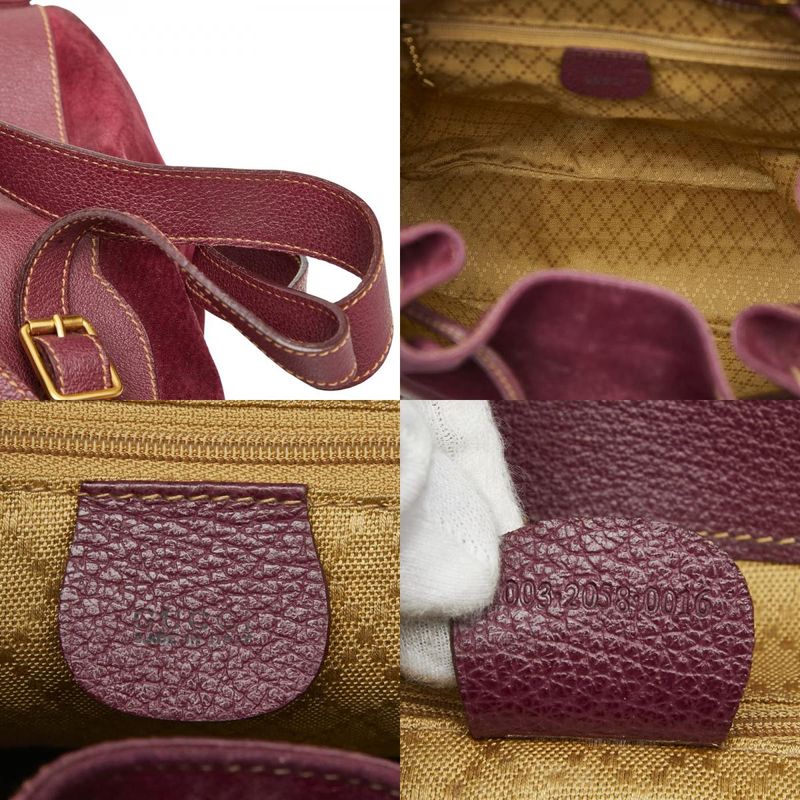 Gucci Bamboo Backpack 003 2058 0016 Purple Suede Women's Gucci