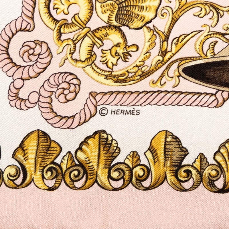 Hermes Carre 90 Lvdovicvs Magnvs Louis XIV Astride A White Horse Pink Multicolor