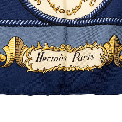 Hermes Carre 90 Lvdovicvs Magnvs Louis XIV Astride A White Horse Navy Multicolor