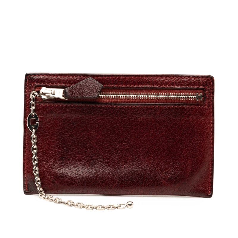 Hermes Coin Case Coin Purse Red Chevre Ladies Hermes