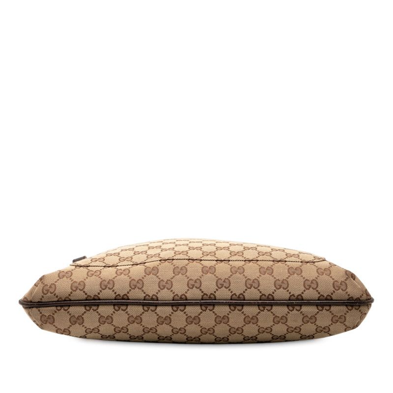 Gucci GG Campus Crossbody Shoulder Bag 122791 Beige Brown Canvas Leather Ladies