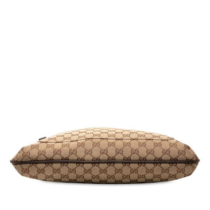 Gucci GG Campus Crossbody Shoulder Bag 122791 Beige Brown Canvas Leather Ladies