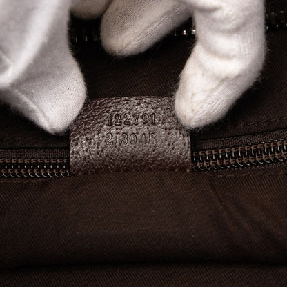 Gucci GG Campus Crossbody Shoulder Bag 122791 Beige Brown Canvas Leather Ladies