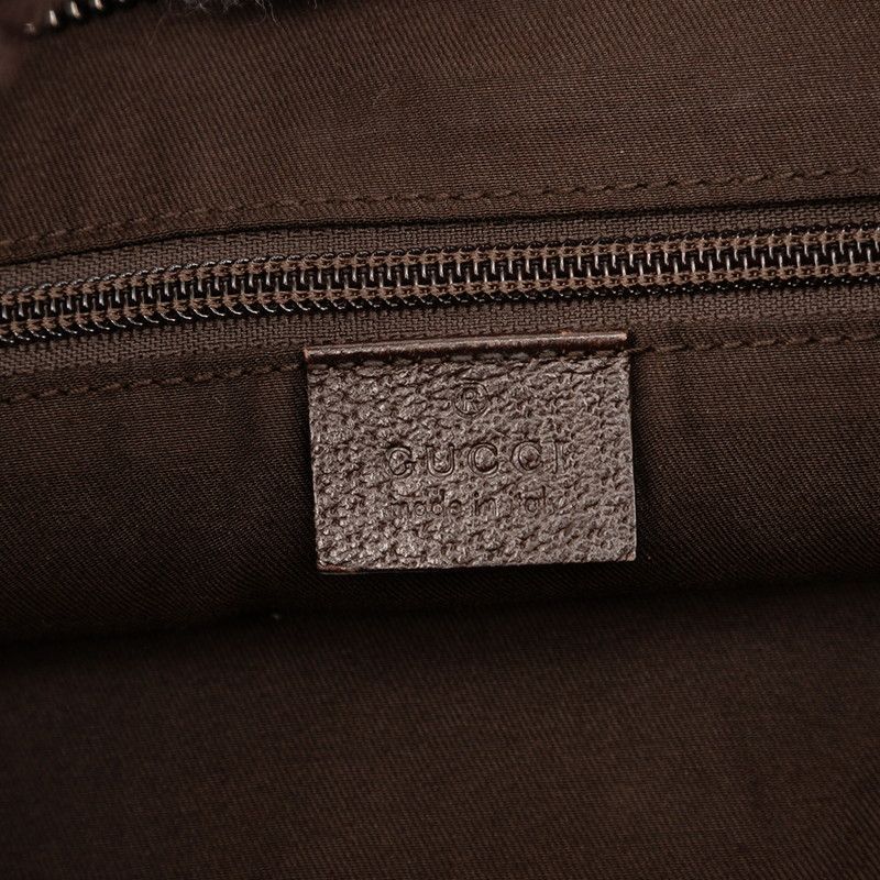 Gucci GG Campus Crossbody Shoulder Bag 122791 Beige Brown Canvas Leather Ladies