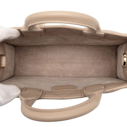 Dior Macrocanage Book Tote Mini Shoulder Bag Tote Bag 2WAY Beige Leather