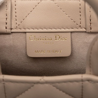 Dior Macrocanage Book Tote Mini Shoulder Bag Tote Bag 2WAY Beige Leather