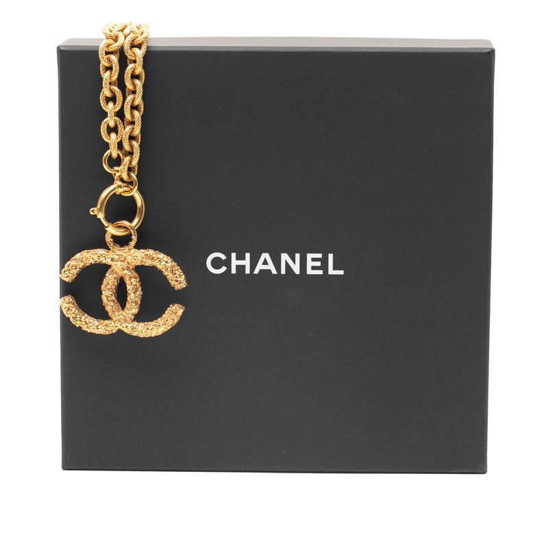 Chanel Vintage Coco Mark Yogan Chain Necklace Gold Plated Ladies Chanel