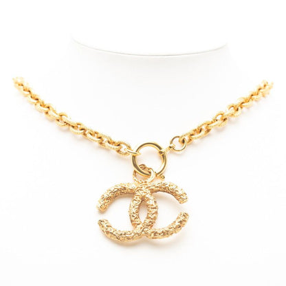 Chanel Vintage Coco Mark Yogan Chain Necklace Gold Plated Ladies Chanel