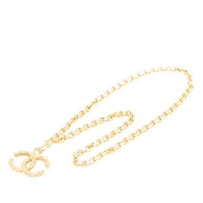 Chanel Vintage Coco Mark Yogan Chain Necklace Gold Plated Ladies Chanel