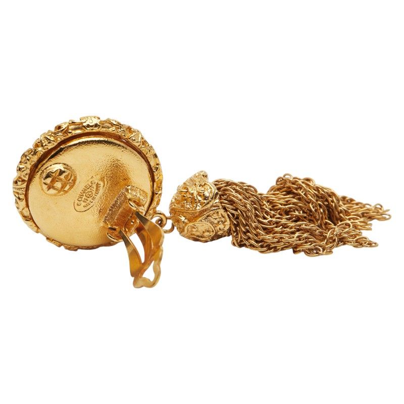 Chanel Vintage Coco Mark Yogan Tassel Gold Plated Women's Chanel