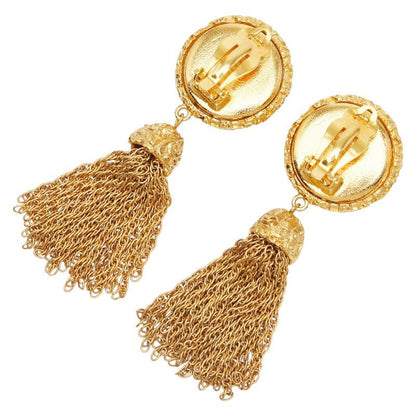Chanel Vintage Coco Mark Yogan Tassel Gold Plated Women's Chanel