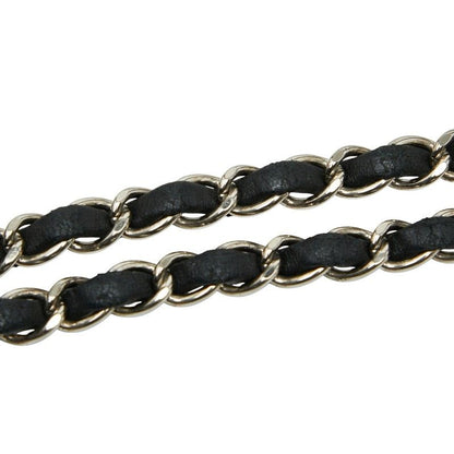 Chanel Matelasse 25 Coco Mark W Flap Chain Shoulder Bag Black Silver Hardware