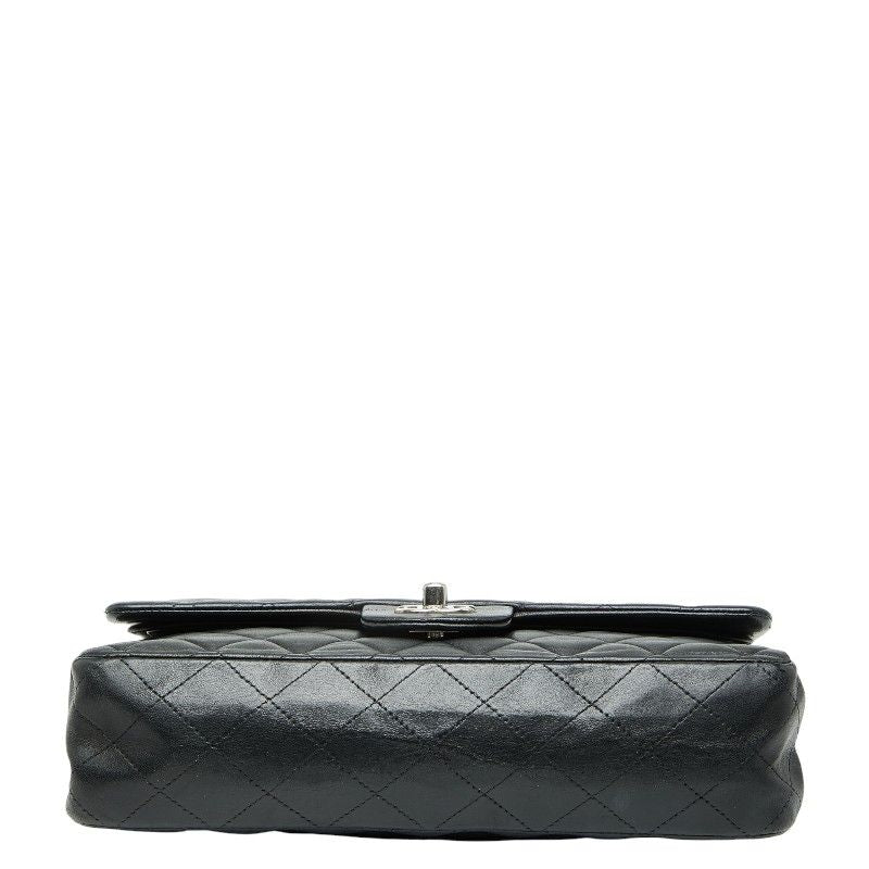 Chanel Matelasse 25 Coco Mark W Flap Chain Shoulder Bag Black Silver Hardware