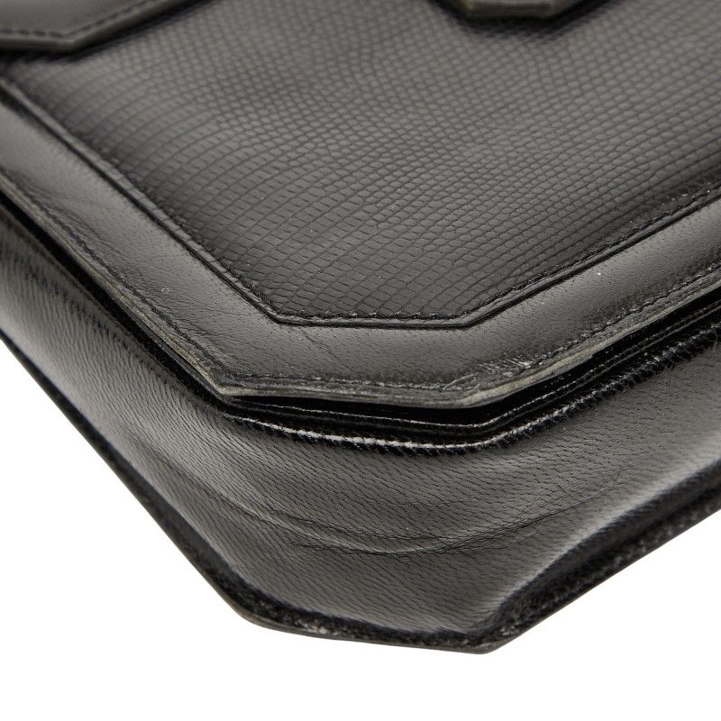 Saint Laurent Logo Black Leather Women's Saint Laurent