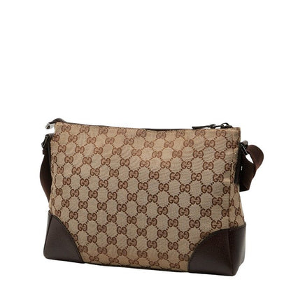 Gucci GG Canvas Crossbody Shoulder Bag 114273 Brown Canvas Leather Women's Gucci