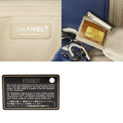 Chanel Wild Stitch Coco Mark Chain Shoulder Bag Handbag Blue Silver Hardware