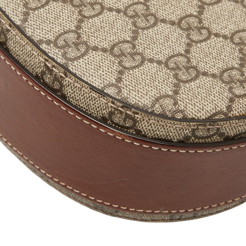 Gucci GG Supreme Crossbody Shoulder Bag 432150 Beige Brown PVC Leather Women's