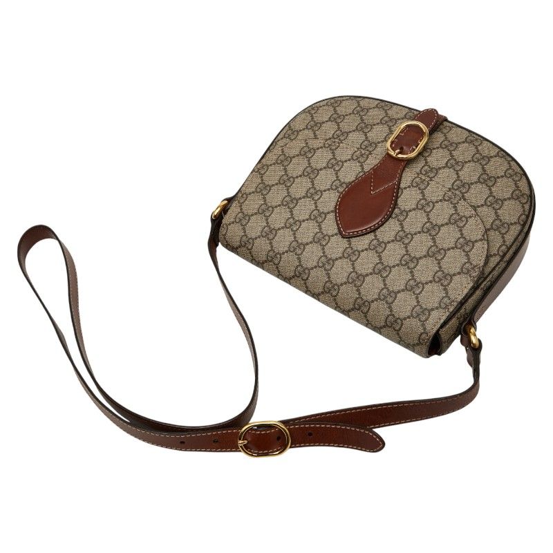 Gucci GG Supreme Crossbody Shoulder Bag 432150 Beige Brown PVC Leather Women's