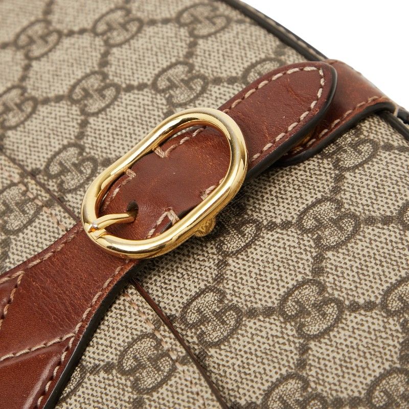 Gucci GG Supreme Crossbody Shoulder Bag 432150 Beige Brown PVC Leather Women's