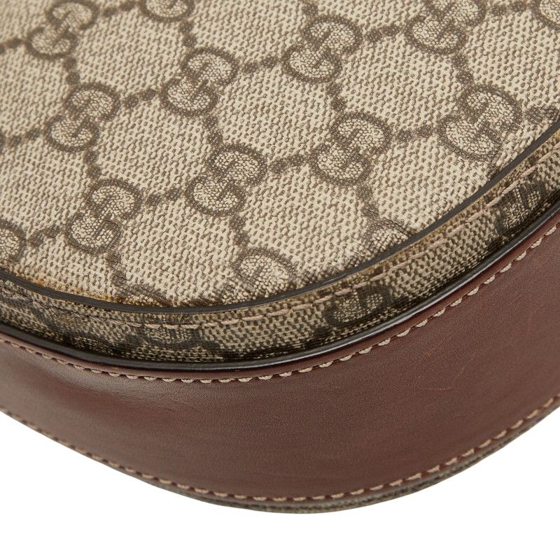 Gucci GG Supreme Crossbody Shoulder Bag 432150 Beige Brown PVC Leather Women's