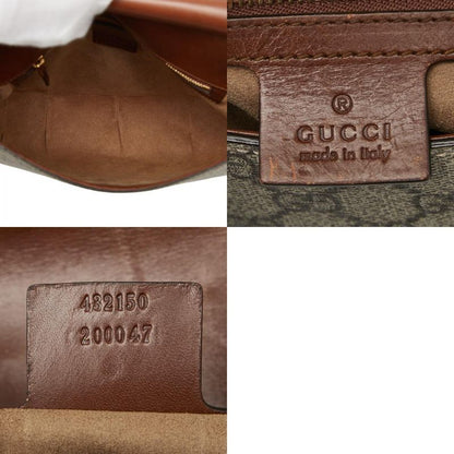 Gucci GG Supreme Crossbody Shoulder Bag 432150 Beige Brown PVC Leather Women's