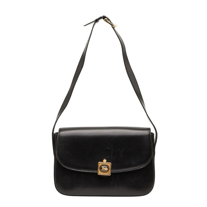 Celine Carriage Hardware Black Leather Women's Celine
