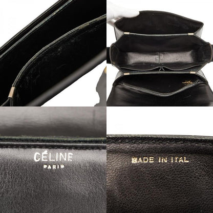 Celine Carriage Hardware Black Leather Women's Celine