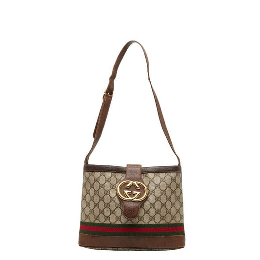 Gucci GG Supreme Sherry Line Beige Brown PVC Leather Women's Gucci