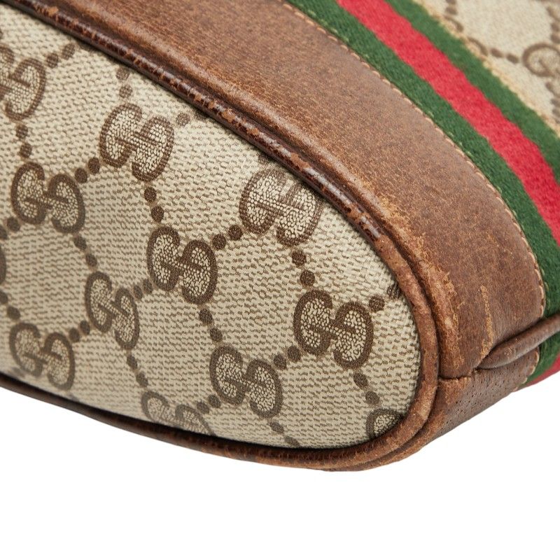 Gucci GG Supreme Sherry Line Beige Brown PVC Leather Women's Gucci