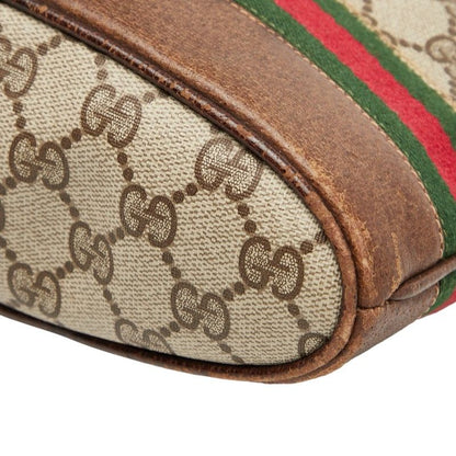 Gucci GG Supreme Sherry Line Beige Brown PVC Leather Women's Gucci