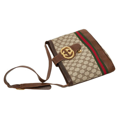 Gucci GG Supreme Sherry Line Beige Brown PVC Leather Women's Gucci