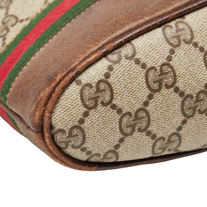 Gucci GG Supreme Sherry Line Beige Brown PVC Leather Women's Gucci