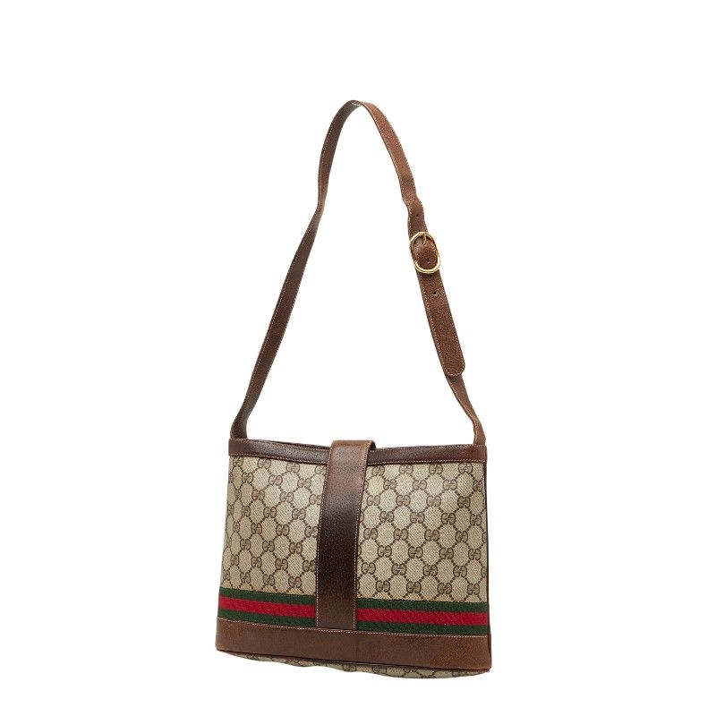 Gucci GG Supreme Sherry Line Beige Brown PVC Leather Women's Gucci