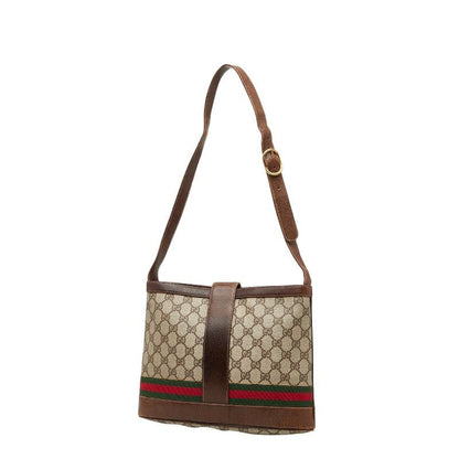 Gucci GG Supreme Sherry Line Beige Brown PVC Leather Women's Gucci