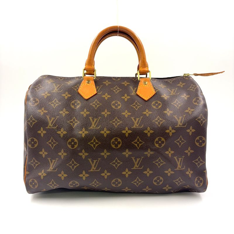 Louis Vuitton Speedy 35 Monogram Leather X PVC Brown Handbag Gold M41524