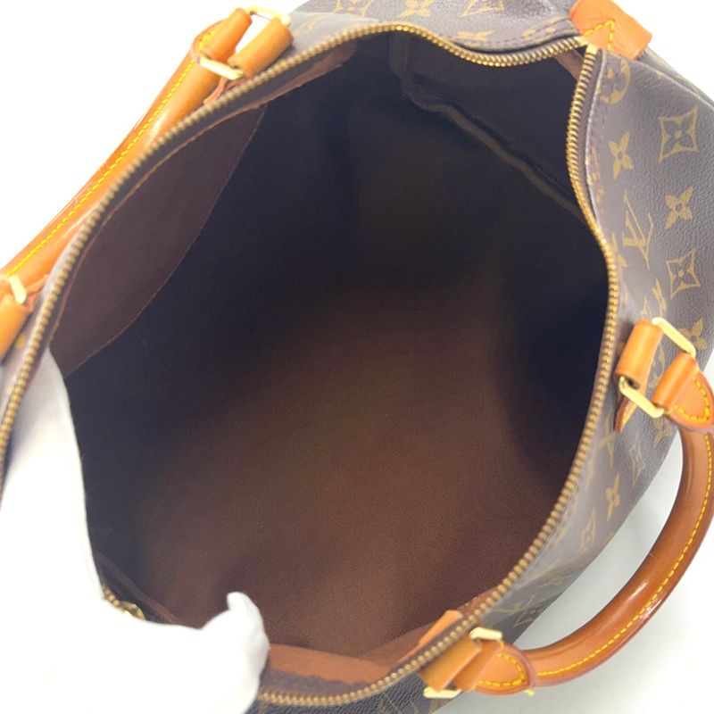 Louis Vuitton Speedy 35 Monogram Leather X PVC Brown Handbag Gold M41524
